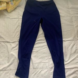 Low rise blue yoga athletic workout leggings